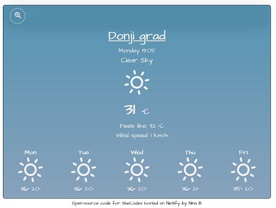 Weather example for Zagreb